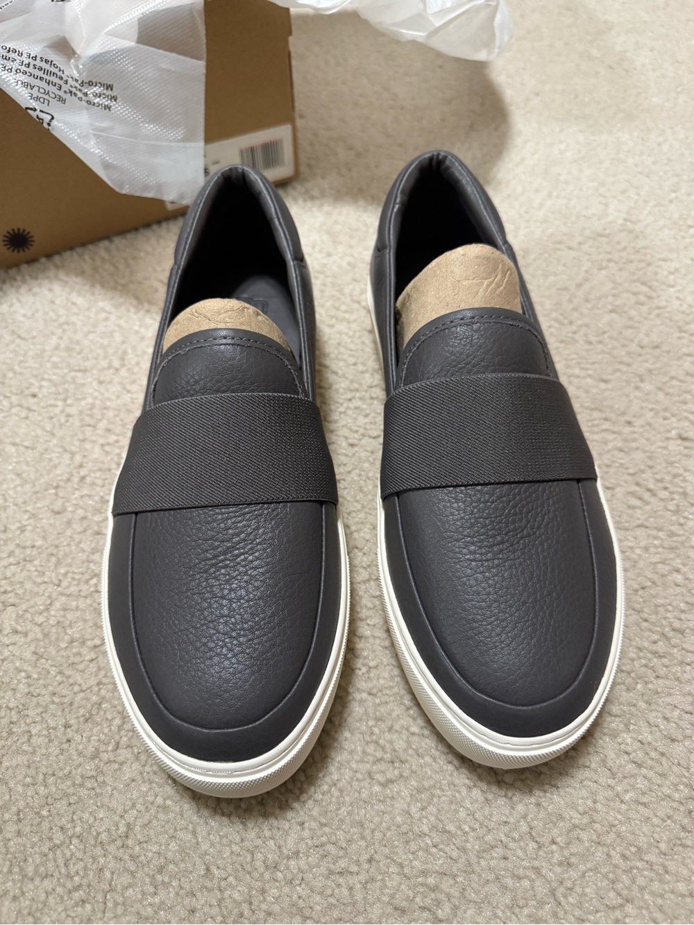 UGG Women's Slip-On Loafers in Dark Gray with White Sole